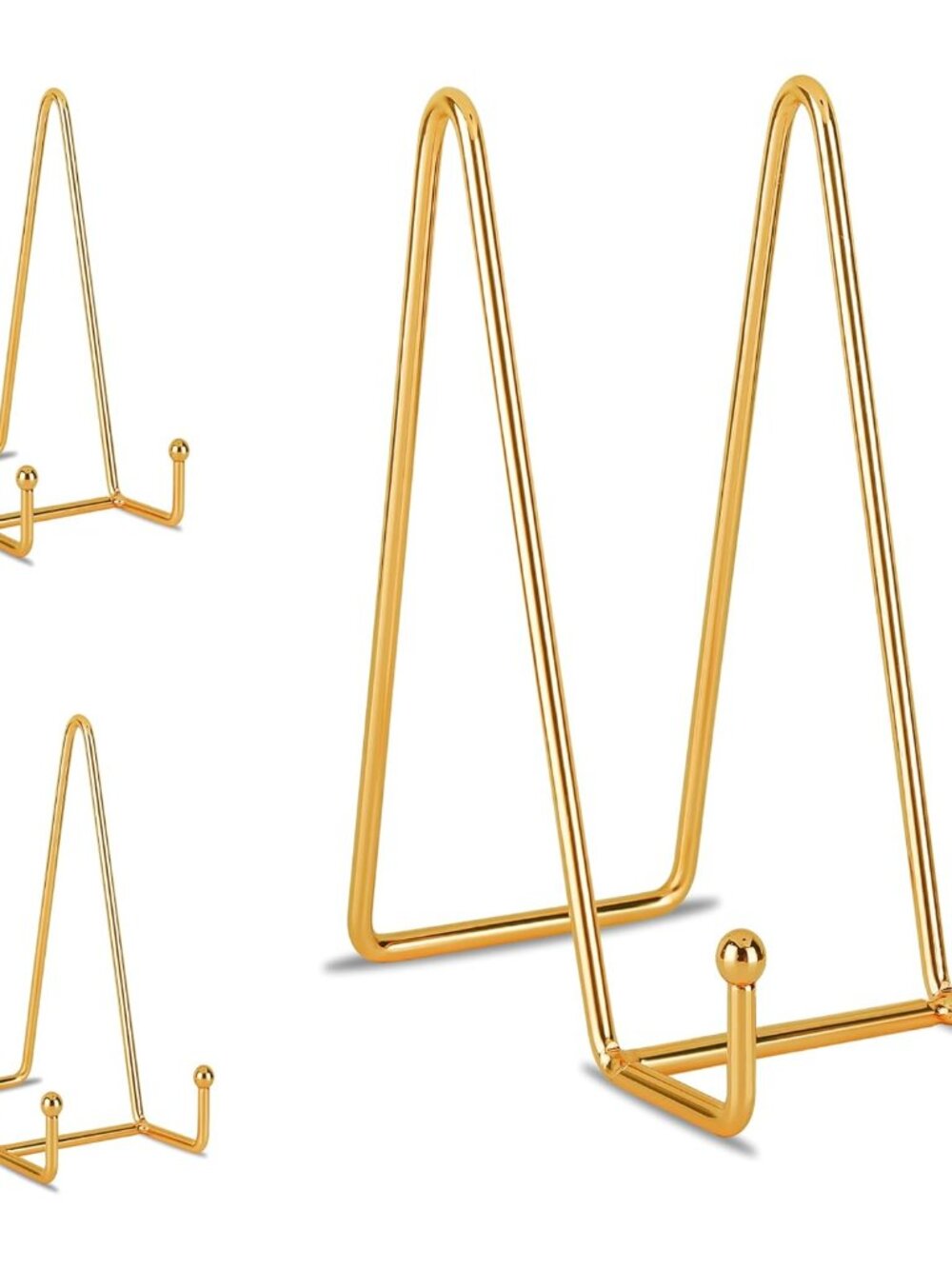 8 inch 3 Pack Gold Plate Stands Table Top Easels Plate Holder Display Stands for